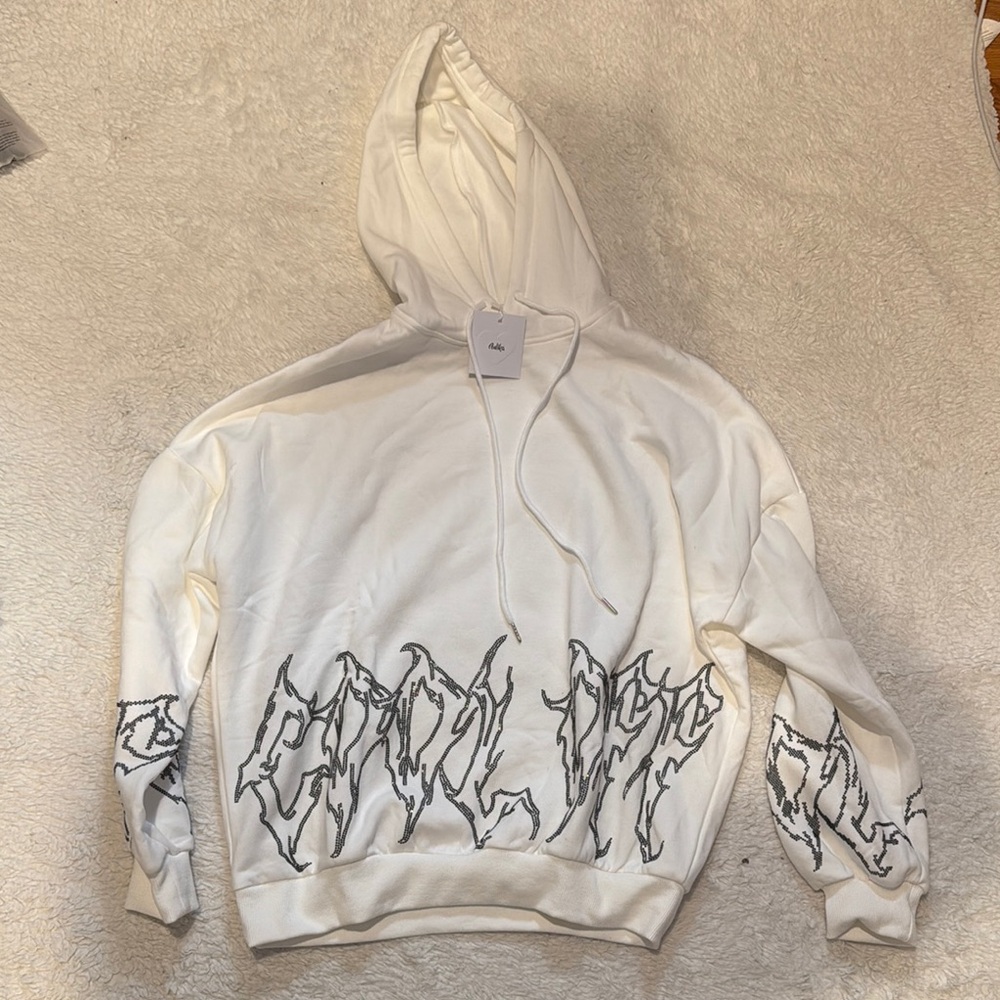 Women’s White Adika Graphic Hoodie